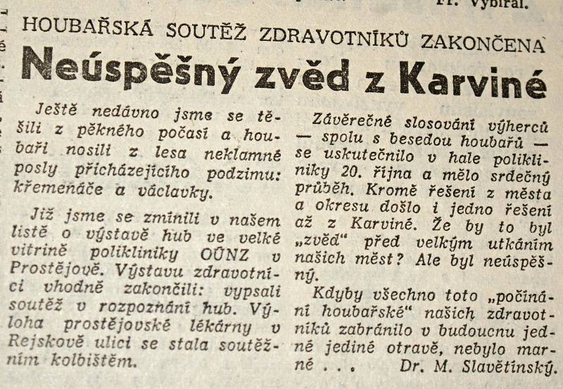 Výstřižek ze Stráže lidu z roku 1966