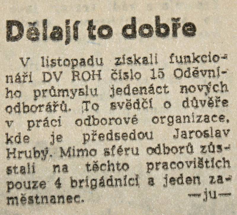 Výstřižek ze Stráže lidu z roku 1966