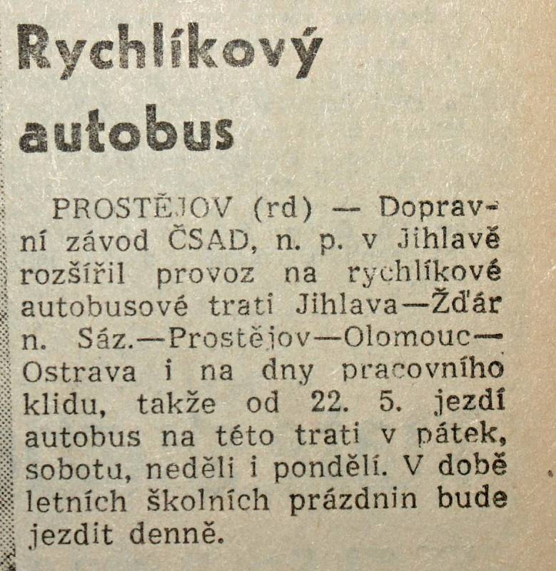 Výstřižek ze Stráže lidu z roku 1966