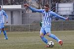 Fotbalisté Prostějova (ve světlém) prohráli s Českými Budějovicemi 0:1.