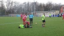 Fotbalisté Prostějova (v zeleném) porazili Pardubice 3:1.