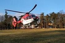 Vrtulník záchranky v Kolářových sadech - 11. 1. 2022