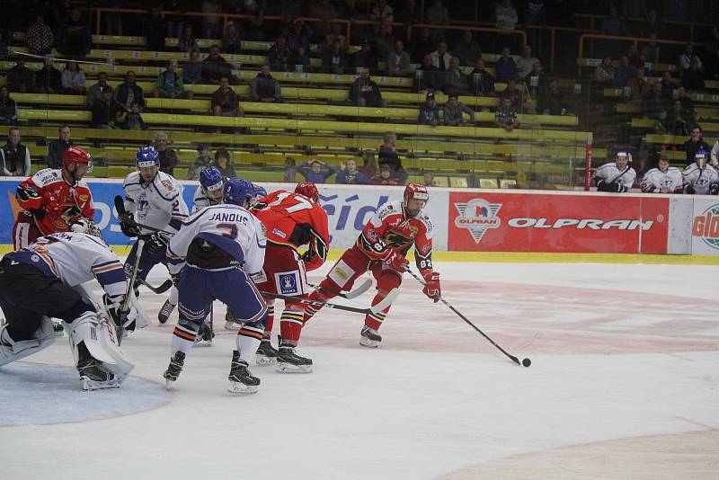 2. kolo WSM Ligy, LHK Jestřábi Prostějov - HC Stadion Litoměřice 1:4 (1:0, 0:1, 0:3). Tomáš Divíšek (Prostějov)