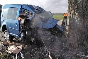 V pondělí dopoledne došlo k tragické nehodě na silnici mezi Olšany u Prostějova a Studencem. 26.2. 2024. Foto: HZS Olomouckého kraje, se svolením