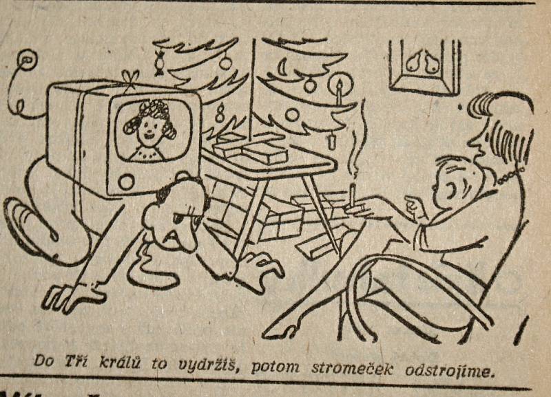 Výstřižek z vánočního vydání prostějovské Stráže lidu z roku 1961