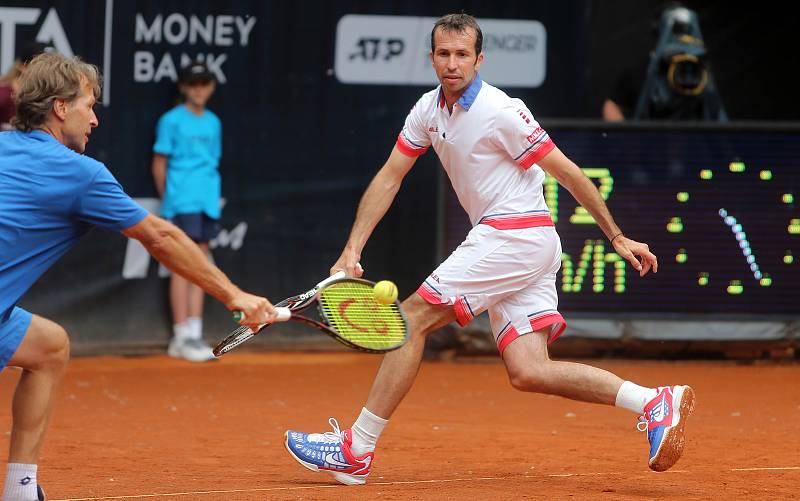 Radek Štěpánek, Ctislav Doseděl, Petr Pála a Pavel Vízner v exhibiční čtyřhře na Moneta Czech Open.