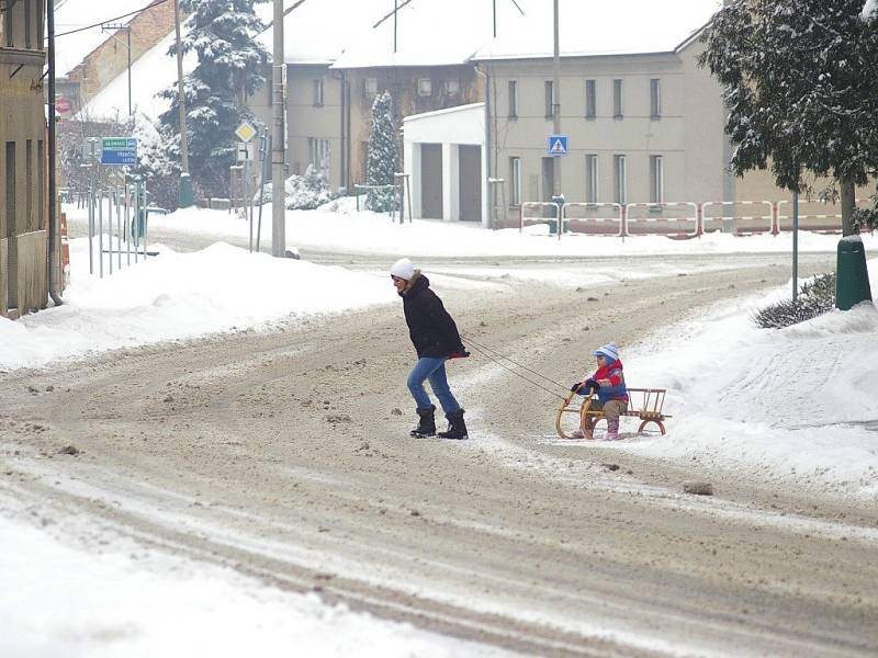 Sněhová nadílka v Olšanech u Prostějova