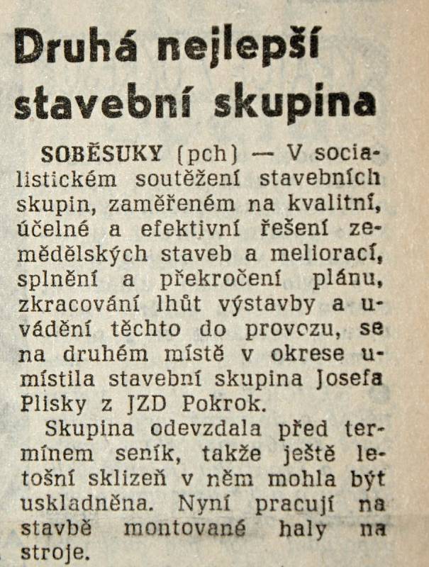 Výstřižek ze Stráže lidu z roku 1966