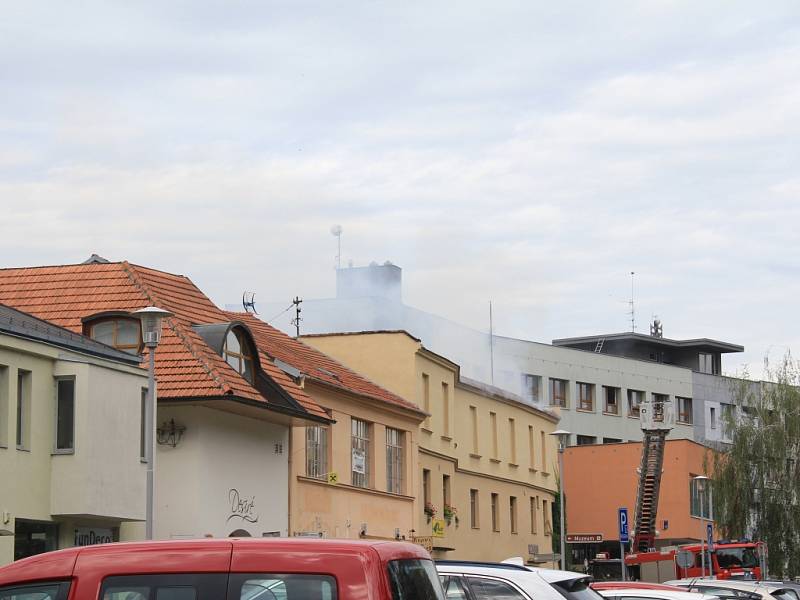 Požár domů ve Školní ulici v Prostějově