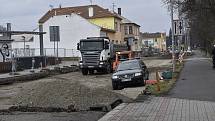 Rekonstrukce Vrahovické ulice v Prostějově v úseku podél bývalého Agrostroje. 18.3. 2022