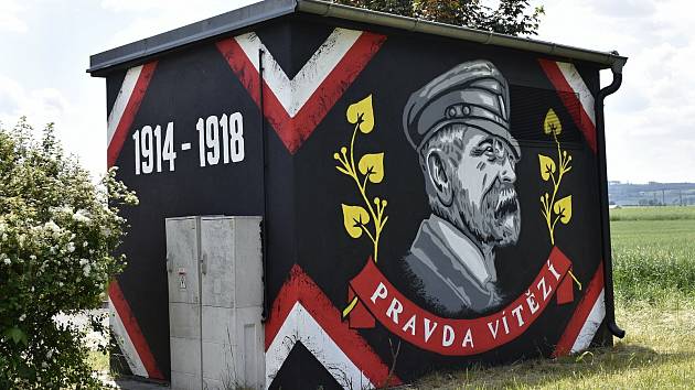 Trafostanici v Okružní ulici vyzdobili hokejoví fanoušci Fans of Prostějov 1913.