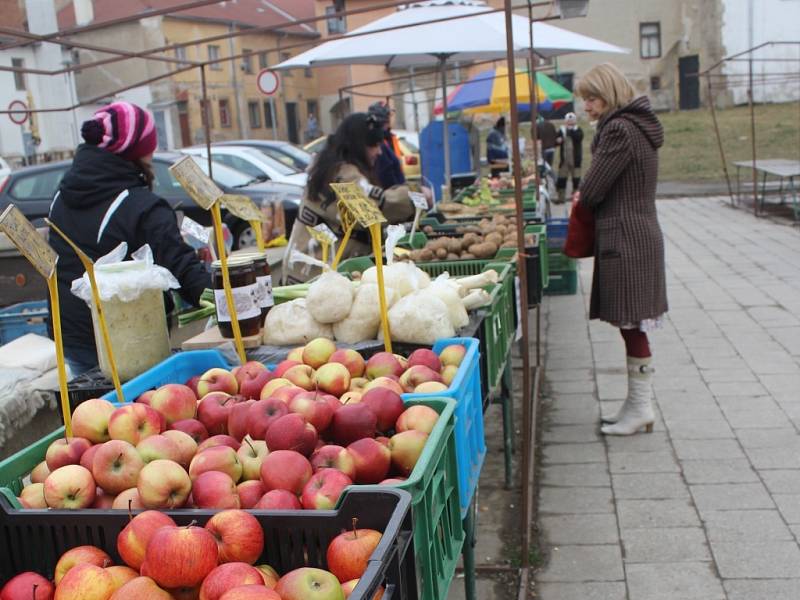 V zimě na prostějovské tržnici v centru města