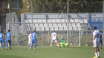 Fotbalisté Prostějova (v modrém) porazili Vyškov 2:1