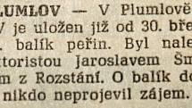 Výstřižek z vánočního vydání prostějovské Stráže lidu z roku 1961