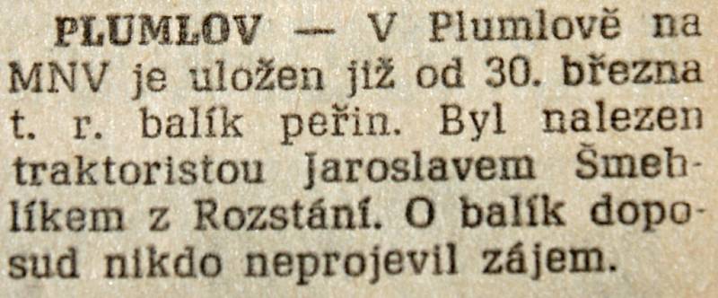 Výstřižek z vánočního vydání prostějovské Stráže lidu z roku 1961