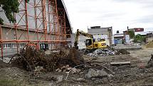 Výstavba hokejových šaten za zimním stadionem v Prostějově. 22.6. 2020