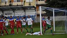 Prostějovská Haná (v bílém) zdolala v domácím prostředí Slovan Černovír 4:1. 28.8. 2021