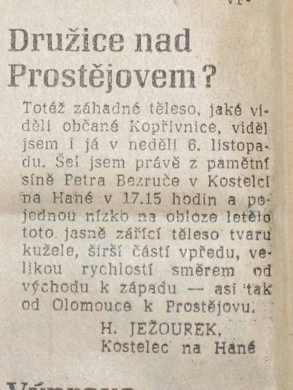 Výstřižek ze Stráže lidu z roku 1966