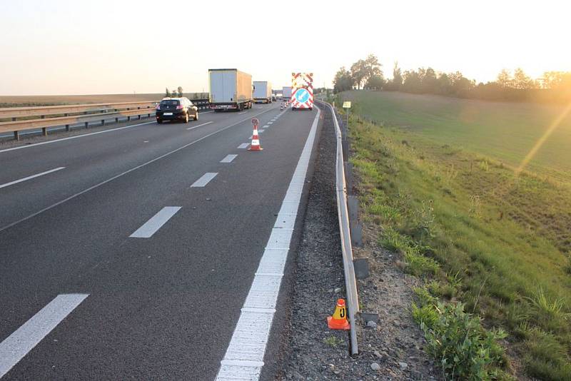 Páteční ranní nehoda na D46 u Žešova.