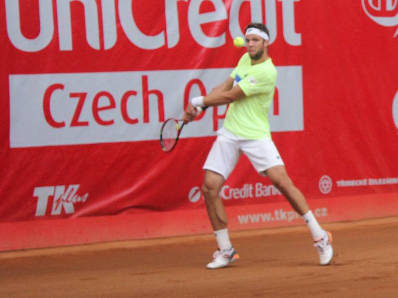 Na prostějovských kurtech probíhá první kolo turnaje Czech Open. Jiří Veselý