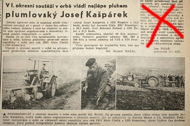 Výstřižek ze Stráže lidu z roku 1966