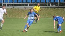 Fotbalisté Prostějova (v modrém) porazili Vyškov 2:1