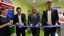 Marek Jankulovski, Petra Kvitová a Tomáš Berdych na otevření Petra Kvitová na otevření Agel Sport Clinic v Prostějově