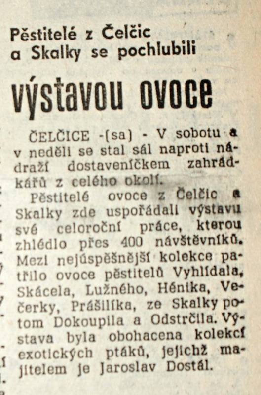 Výstřižek ze Stráže lidu z roku 1966