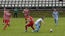 Fotbalisté Prostějova (v modro-bílém) porazili Vítkovice 4:1.