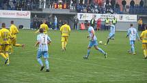 Prostějovští fotbalisté (v modrém) proti Varnsdorfu