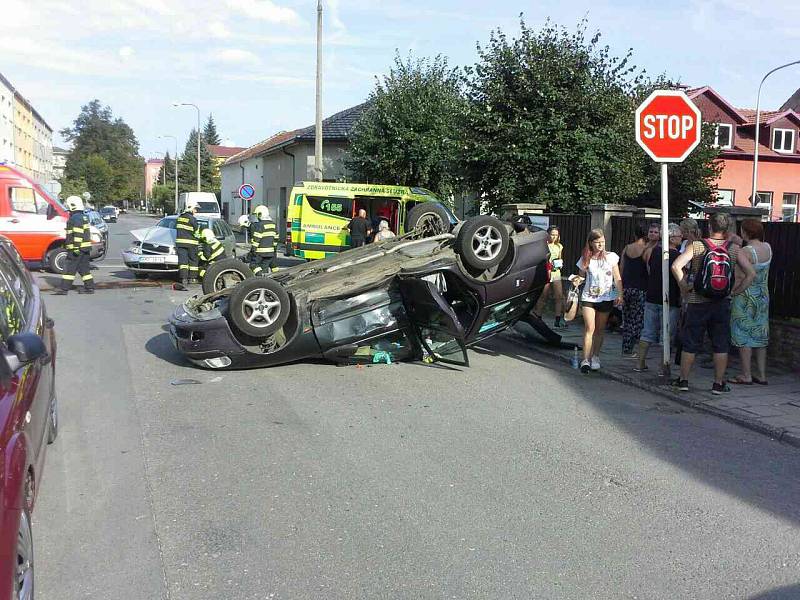 Nehoda v Dobrovského ulici v Prostějově