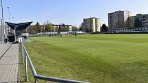 Městský fotbalový stadion Za Místním nádražím v Prostějově. 19. 4. 2022