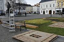 Z prostějovského náměstí T. G. Masaryka zmizel vánoční strom, betlém i malé stromečky. Vánoce definitivně skončily. 8.1. 2020