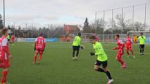 Fotbalisté Prostějova (v zeleném) porazili Pardubice 3:1.