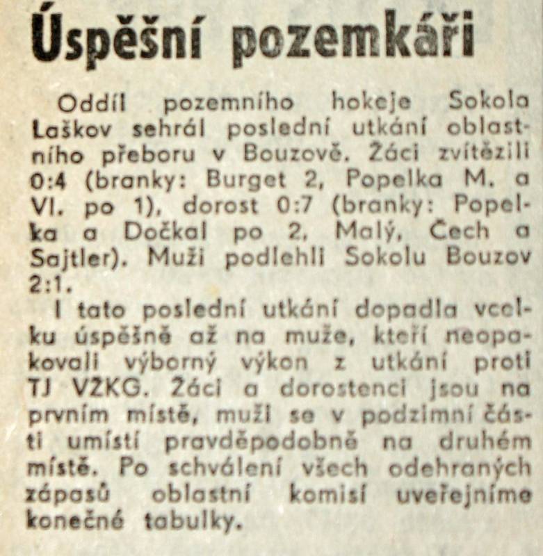 Výstřižek ze Stráže lidu z roku 1966