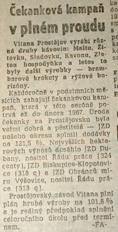 Výstřižek ze Stráže lidu z roku 1966