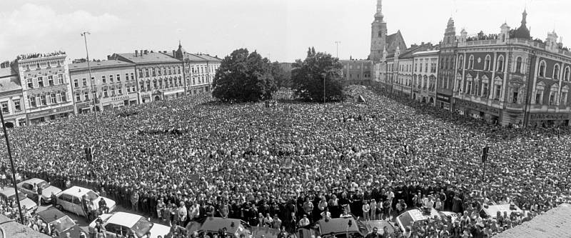 Návštěva Václava Havla v Prostějově, 28. 5. 1990