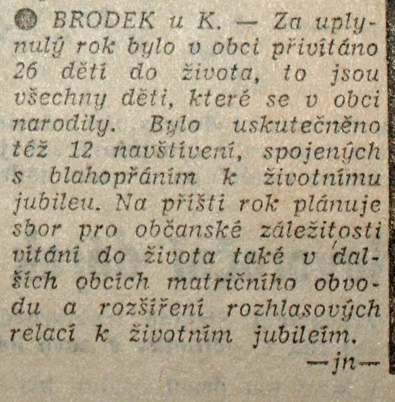 Výstřižek ze Stráže lidu z roku 1966