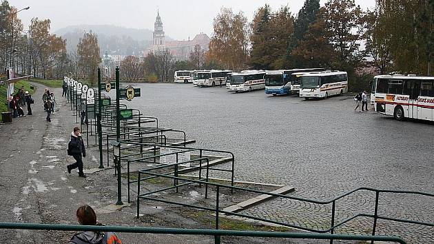 Současná podoba českokrumlovského autobusového nádraží.