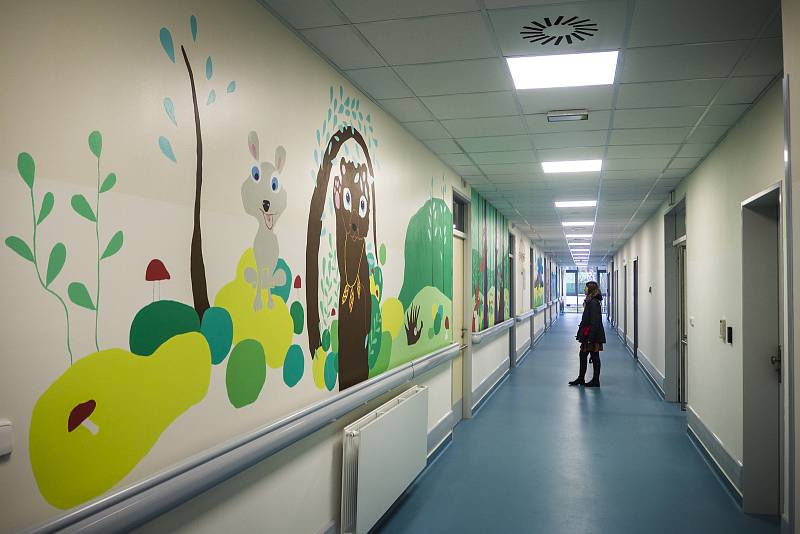 Umělci Raimonda Kielaitė a Milan Prokeš prozářili svými obrázky dětské oddělení krumlovské nemocnice.