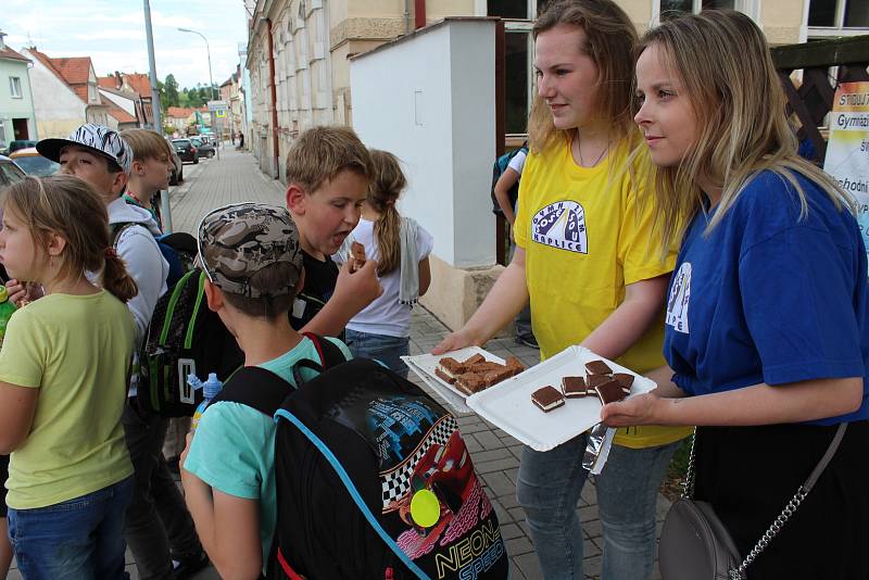 Degustace a porovnání byly možné v letní učebně ve dvoře kaplické střední školy na Linecké.