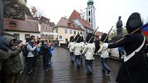 Schwarzenberská granátnická garda oslavila v Českém Krumlově 100 let od vyhlášení Československé republiky.