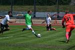 Fortuna Divize A – 27. kolo: FK Slavoj Český Krumlov (zelené dresy) – SK Jankov 5:1 (1:0).