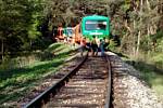 U Mříče na Českokrumlovsku se srazily dva osobní vlaky.