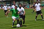 Fortuna Divize A – 27. kolo: FK Slavoj Český Krumlov (zelené dresy) – SK Jankov 5:1 (1:0).