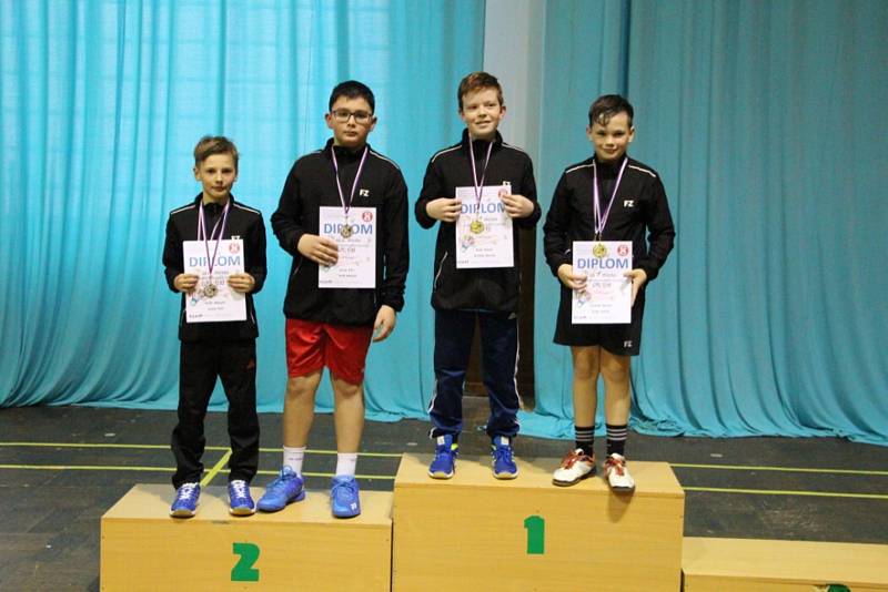 Krumlovští žáci na otevřeném krajském turnaji Grand Prix C kategorie U13 v Českých Budějovicích.