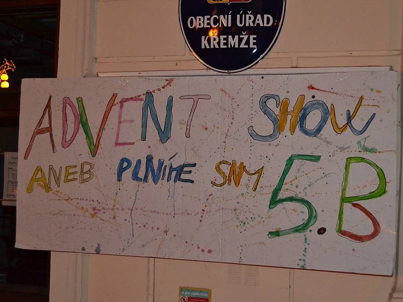 Školní projekt žáků 5.B třídy ZŠ Křemže - Advent show aneb Plníme sny.