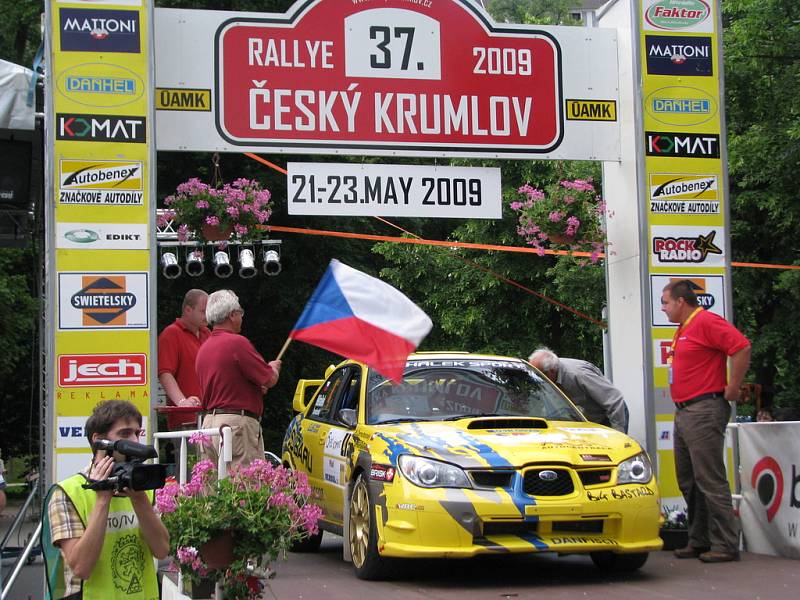 Start Rallye Český Krumlov.