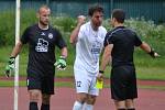 Fortuna Divize A – 29. kolo: FK Slavoj Český Krumlov (zelené dresy) – FC Viktoria Mariánské Lázně 1:1 (0:0) na penalty 4:5.