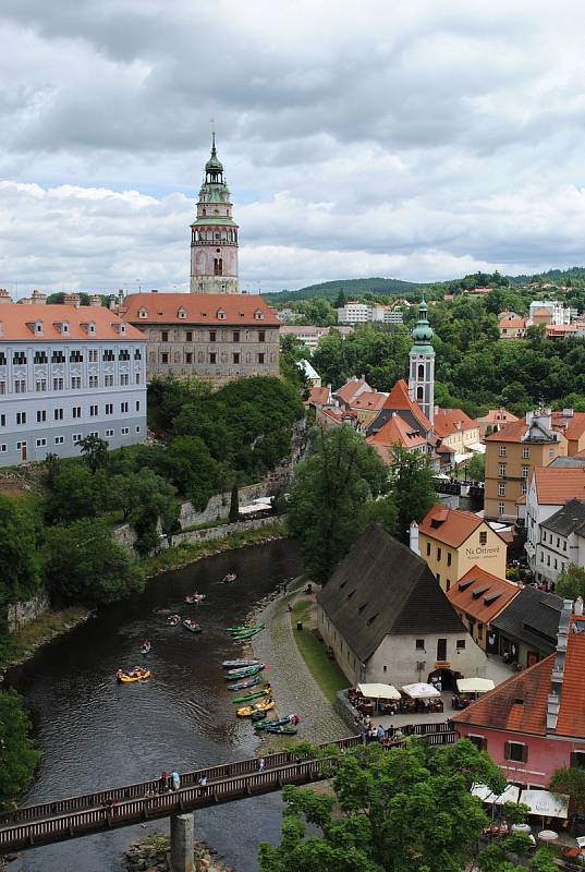 Český Krumlov o prodlouženém červencovém víkendu.